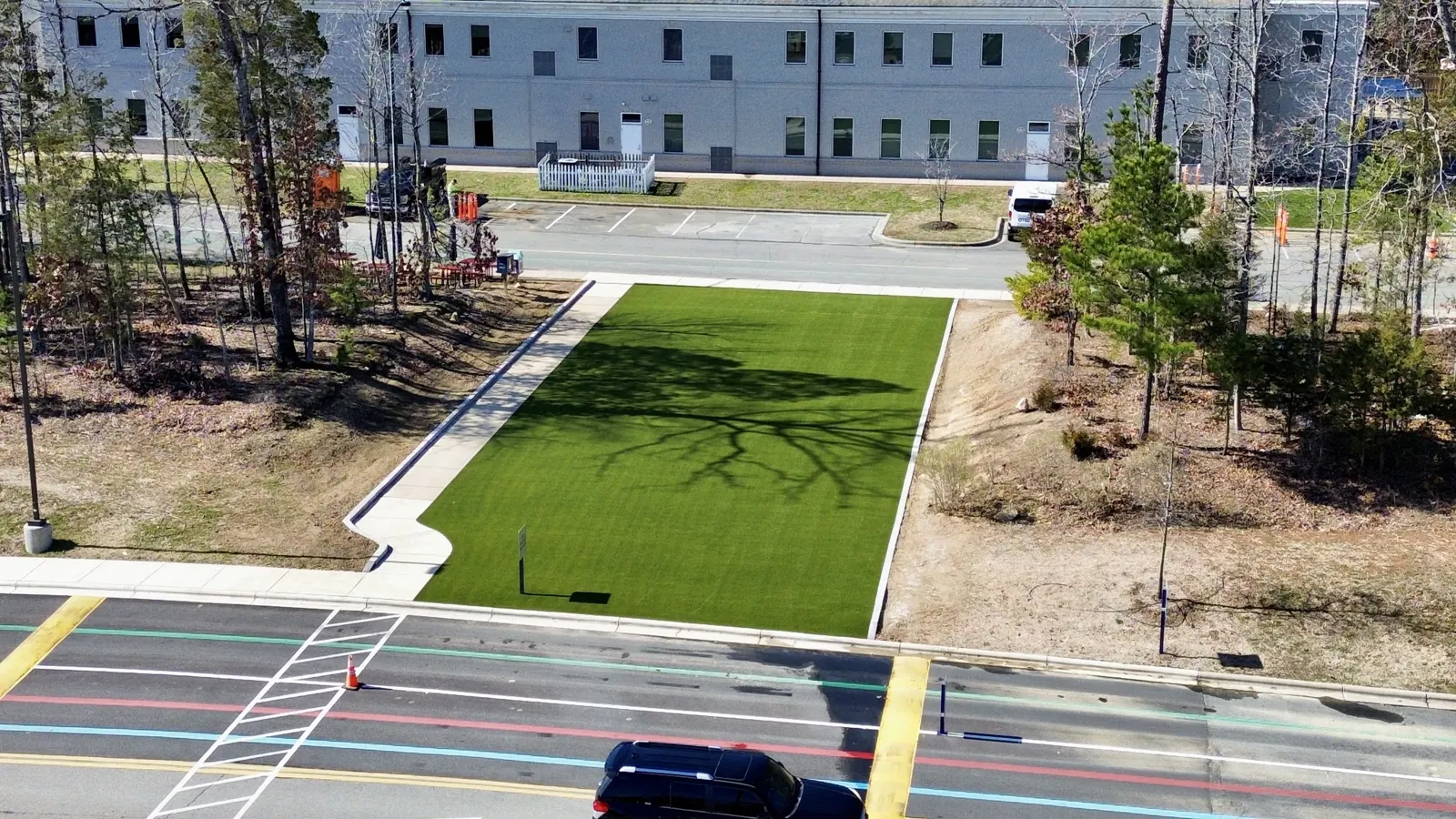 Commercial artificial turf installation in Charlotte NC