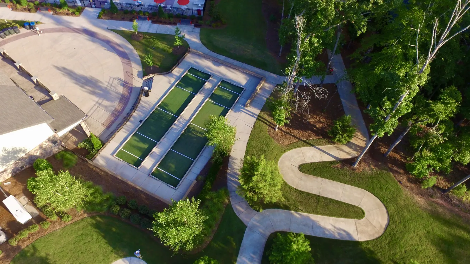 Synthetic turf bocce ball court