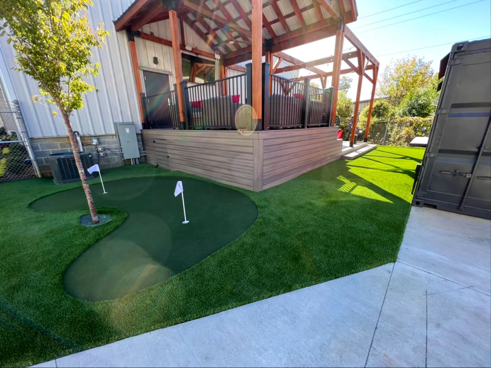 Golf practice facility turf